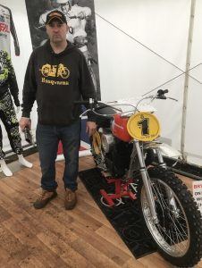 Cliff Martin with a restored motorcycle